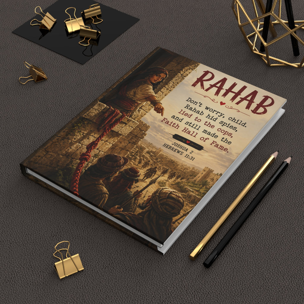 Rahab Bible Story Illustration Hardcover Journal | Faith Encouragement Notebook