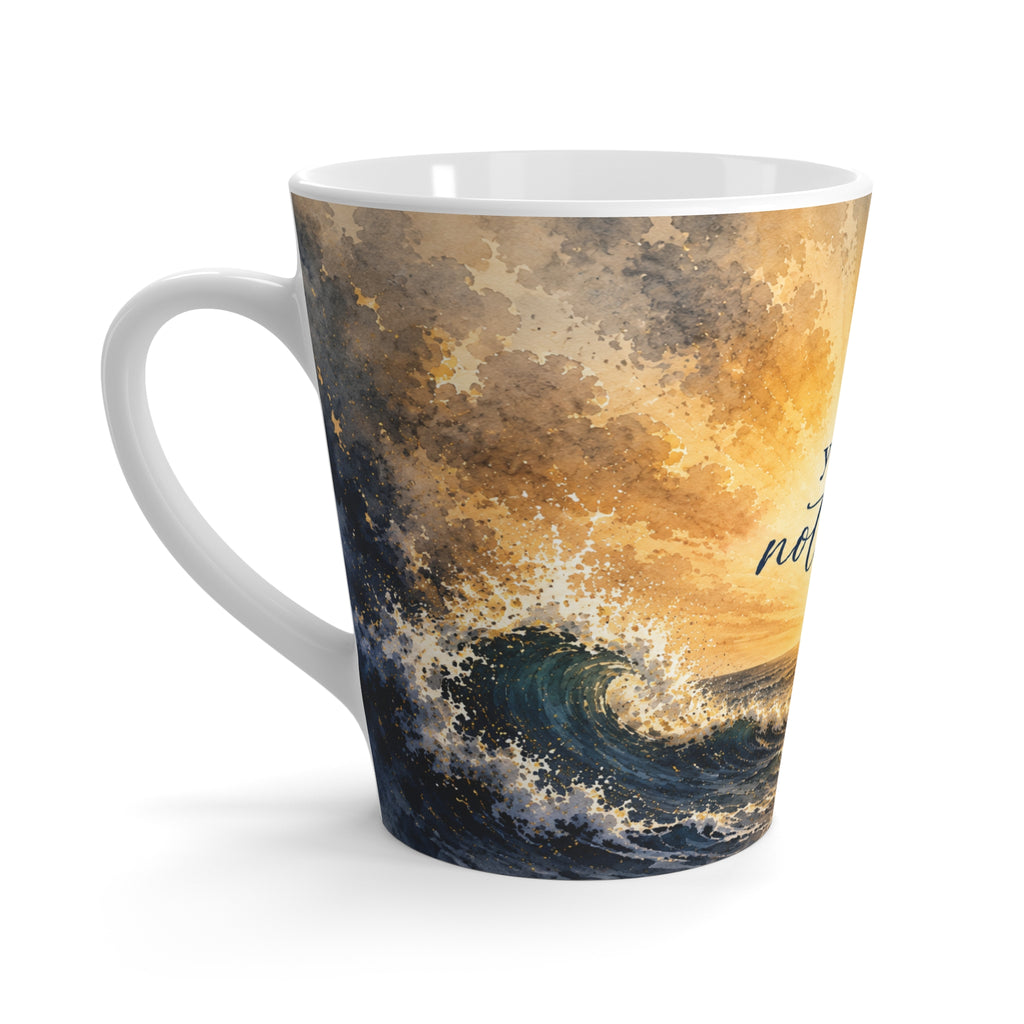 You Are Not Alone latte mug | ocean waves inspirational quote