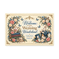 Alice in Wonderland Wedding Welcome Sign Canvas Stretched