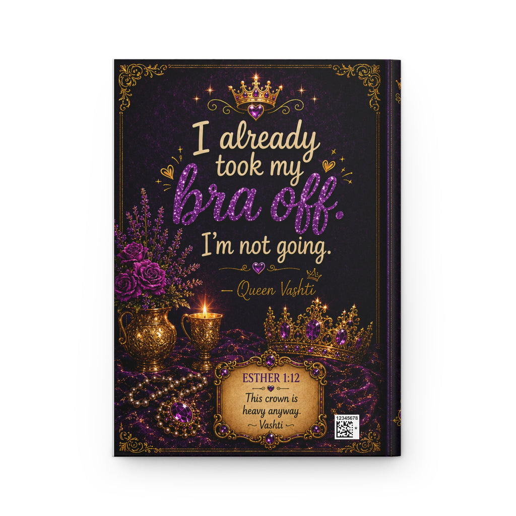 Lazy Girl journal Hardcover Journal | I already took my bra off purple gold cover