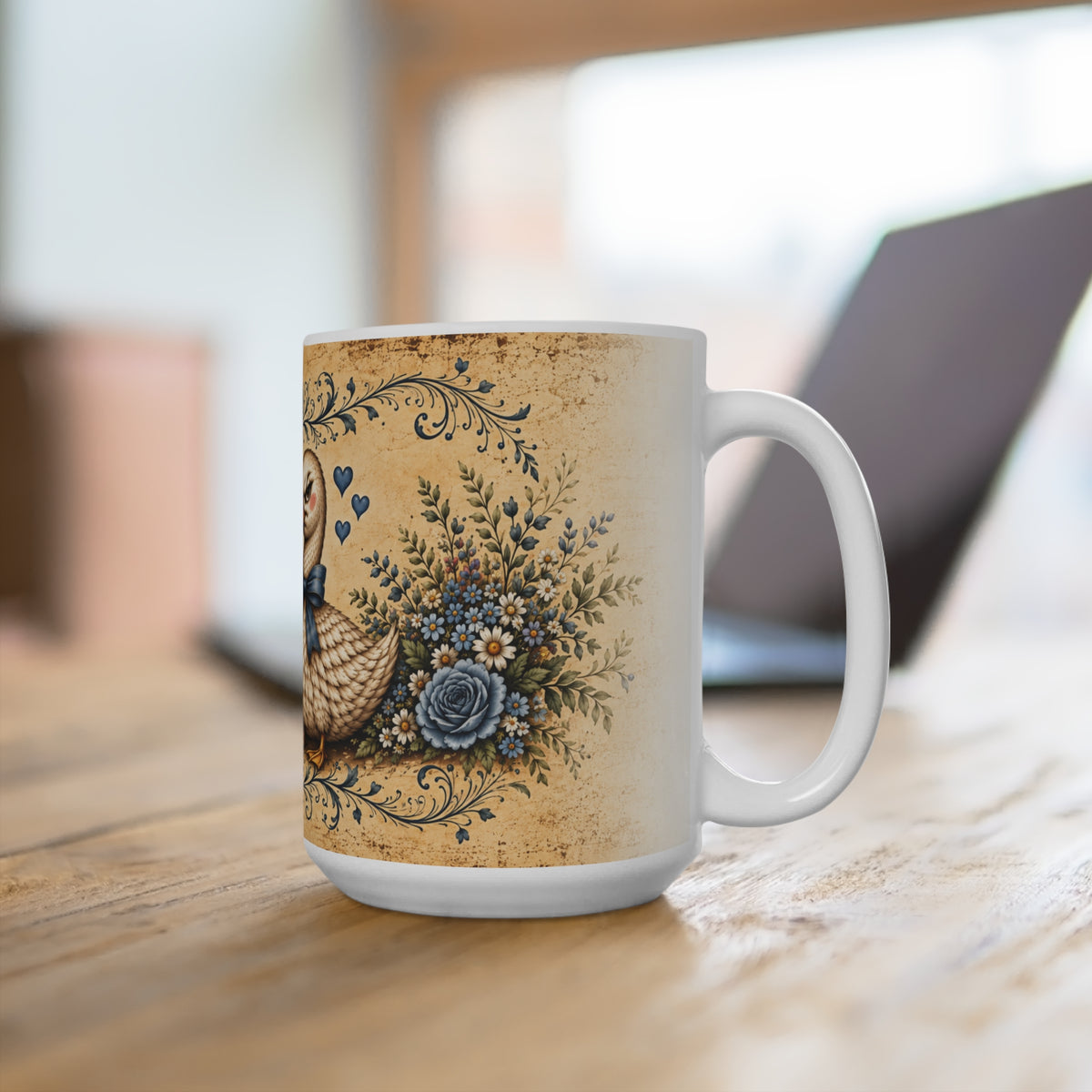 Rage Consumes Me mug | Vintage duck illustration, floral folk art
