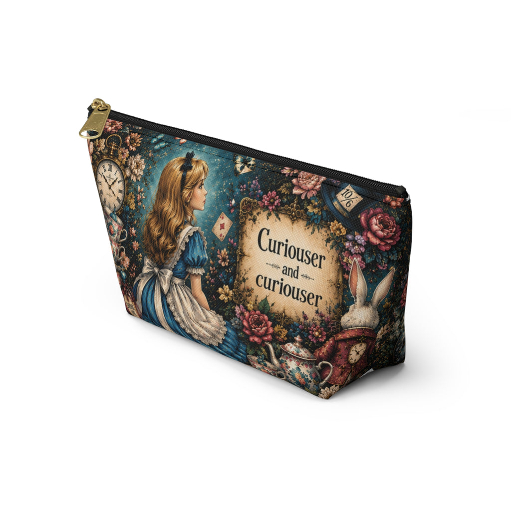 Alice in Wonderland illustration Accessory Pouch | Curiouser Curiouser T-bottom