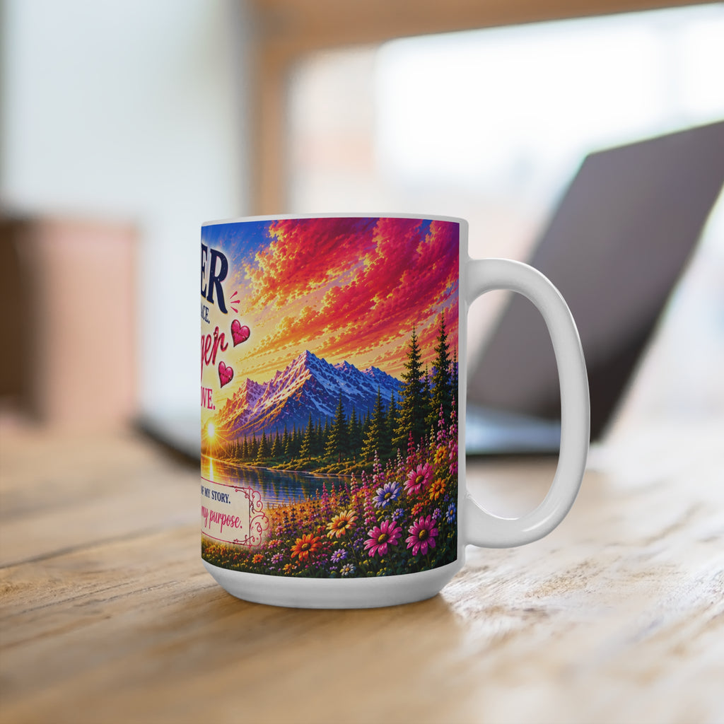 Sober by His Grace Stronger in His Love Mug | Christian Faith Recovery