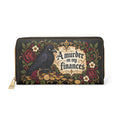 A Murder on My Finances Zipper Wallet | Raven, Coins, Floral Gothic Design