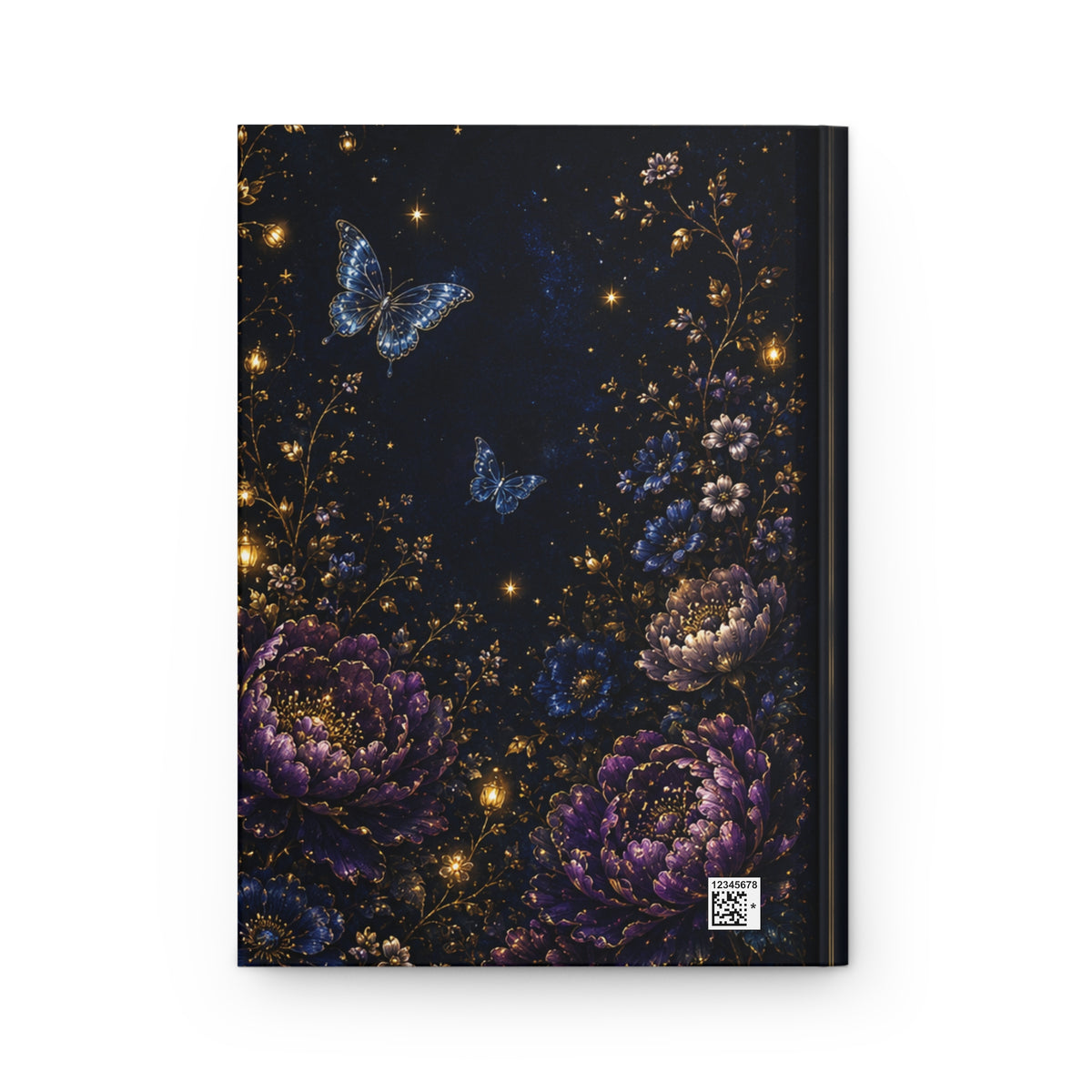 Midnight Magic Where Wonder Grows Hardcover Journal | Moonlit Floral Butterflies Notebook