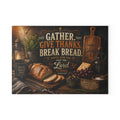 Gather Give Thanks Break Bread Glass Cutting Board | Rustic Farmhouse Kitchen Decor