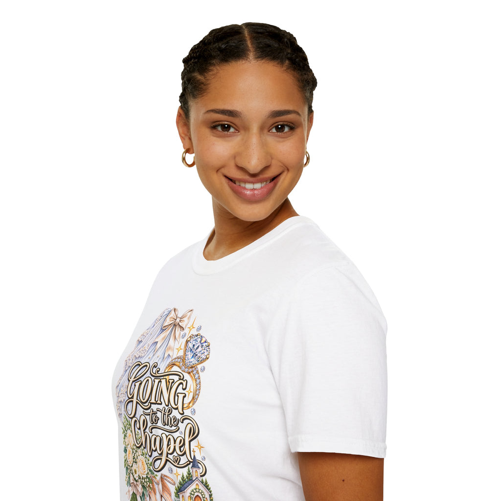 Going to the Chapel Couples T-Shirt | Wedding Veil Ring Bouquet Design