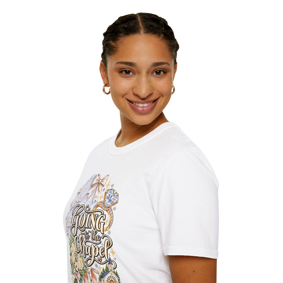 Going to the Chapel Couples T-Shirt | Wedding Veil Ring Bouquet Design