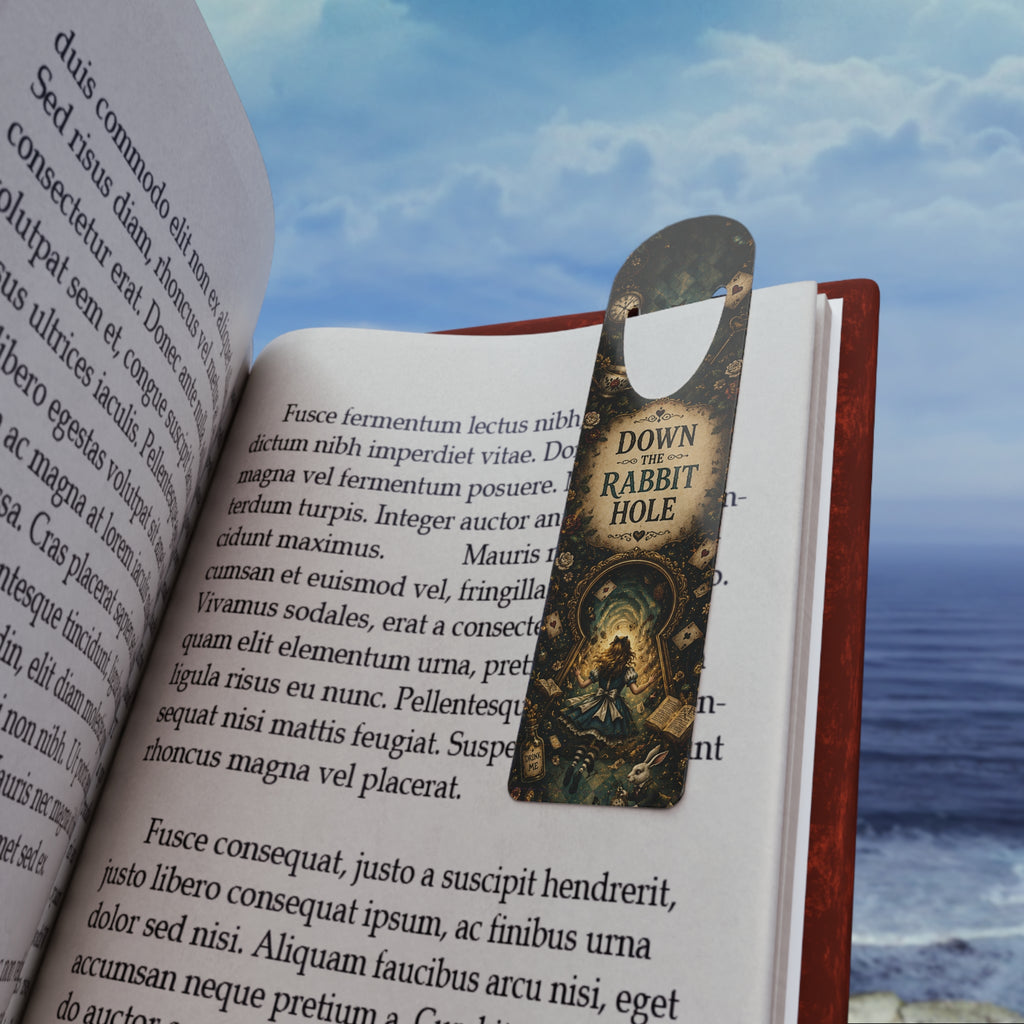 Down the Rabbit Hole Bookmark | Alice in Wonderland Illustration