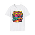 Normalize Running Away T-Shirt | Travel Sunset Retro Typography