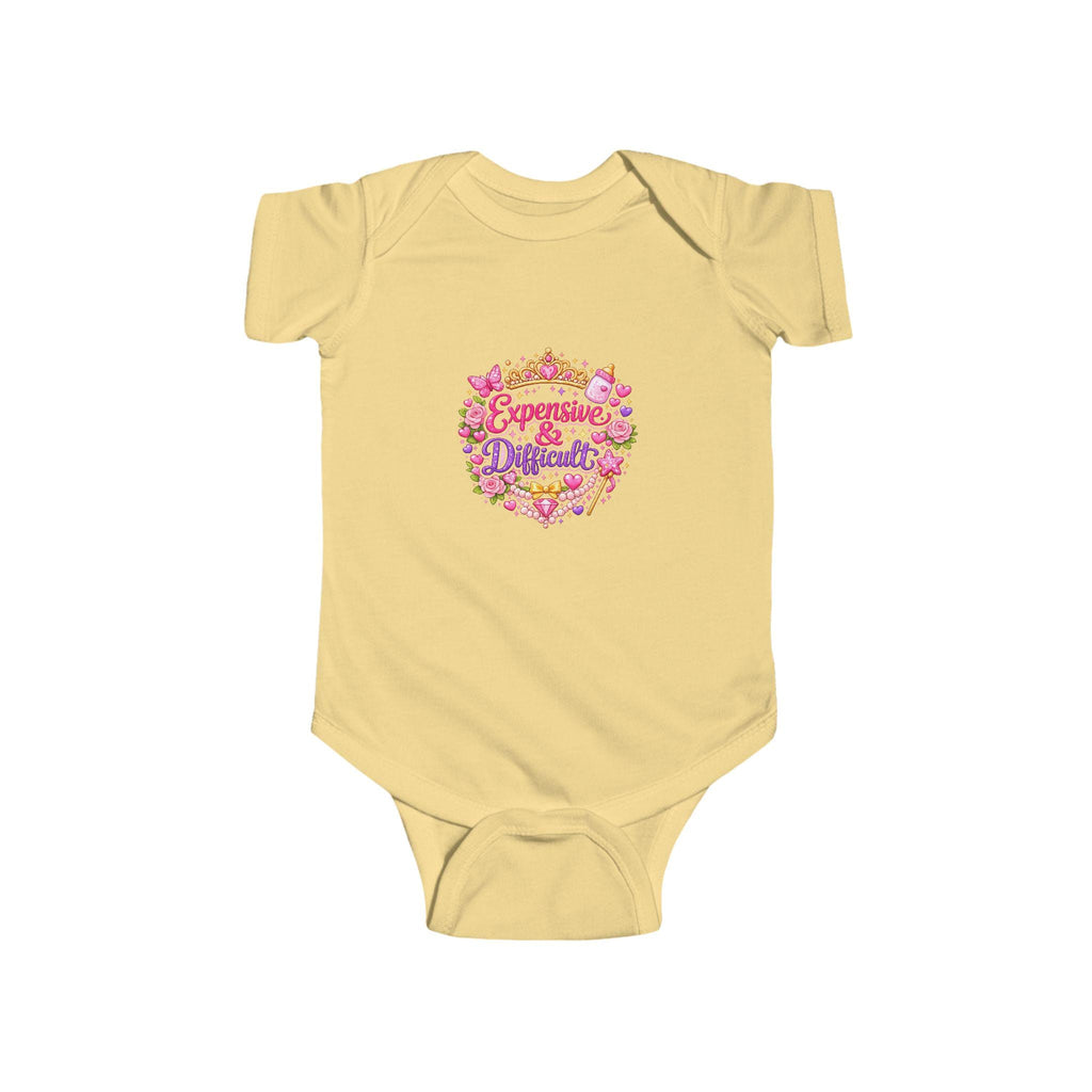 Infant Bodysuit, Floral Script Pink Roses, Baby Onesie