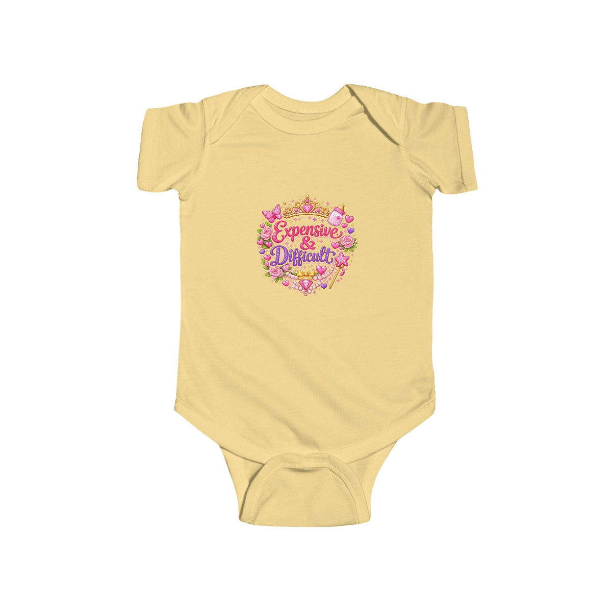 Infant Bodysuit, Floral Script Pink Roses, Baby Onesie