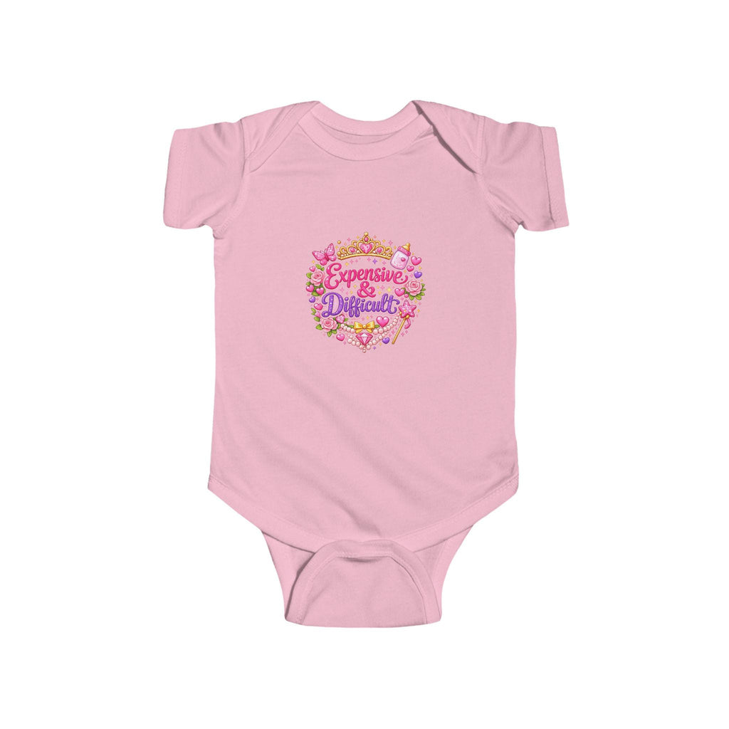 Infant Bodysuit, Floral Script Pink Roses, Baby Onesie