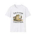 Life Is Soup frog illustration T-Shirt | humorous frog graphic tee