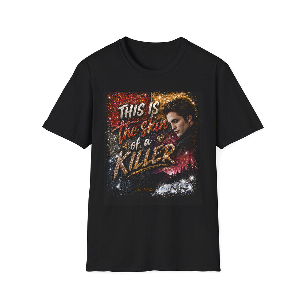This Is the Skin of a Killer T-Shirt | Vampire Portrait, Dark Glitter Text