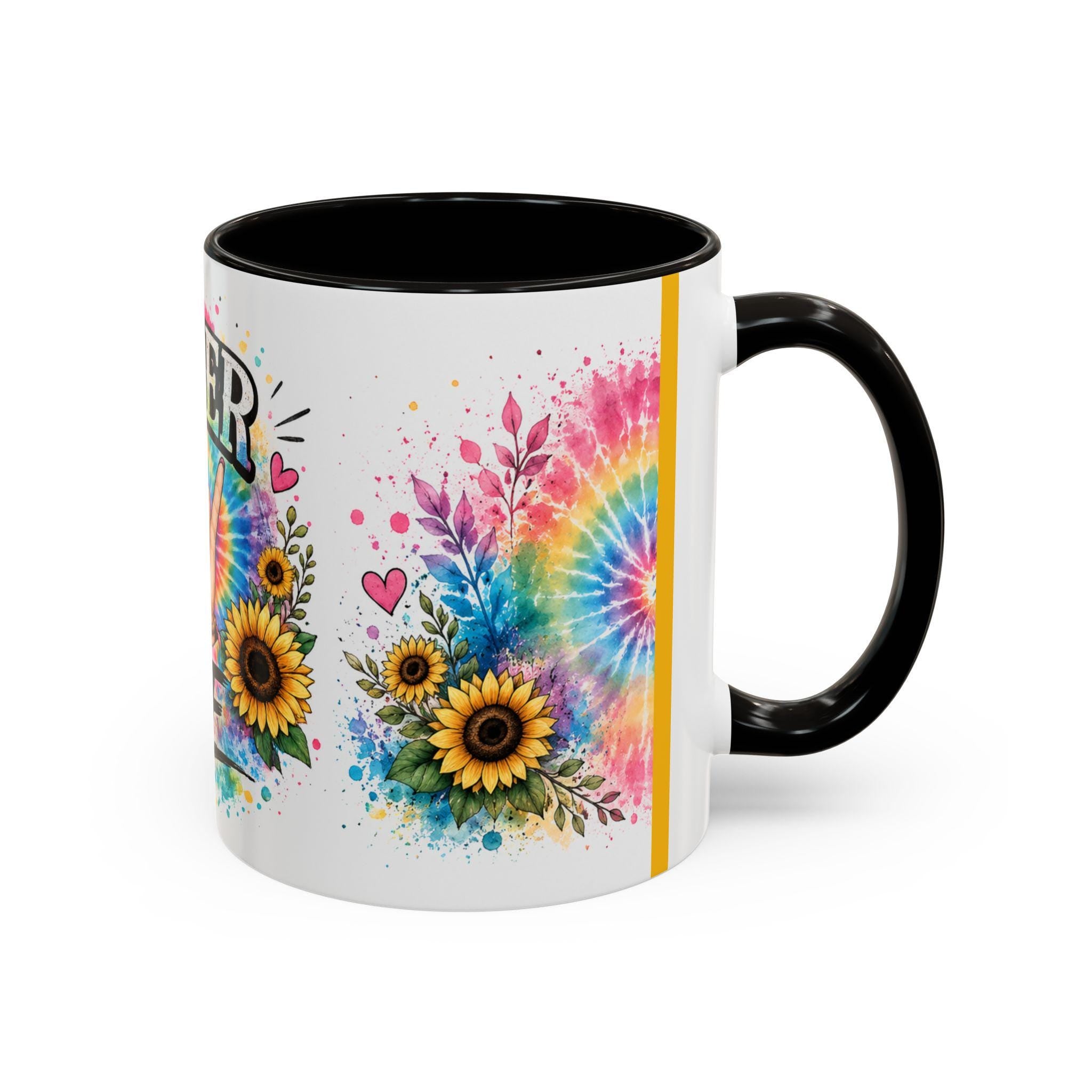 Sober AF mug | Tie Dye Sunflower Recovery Coffee Cup
