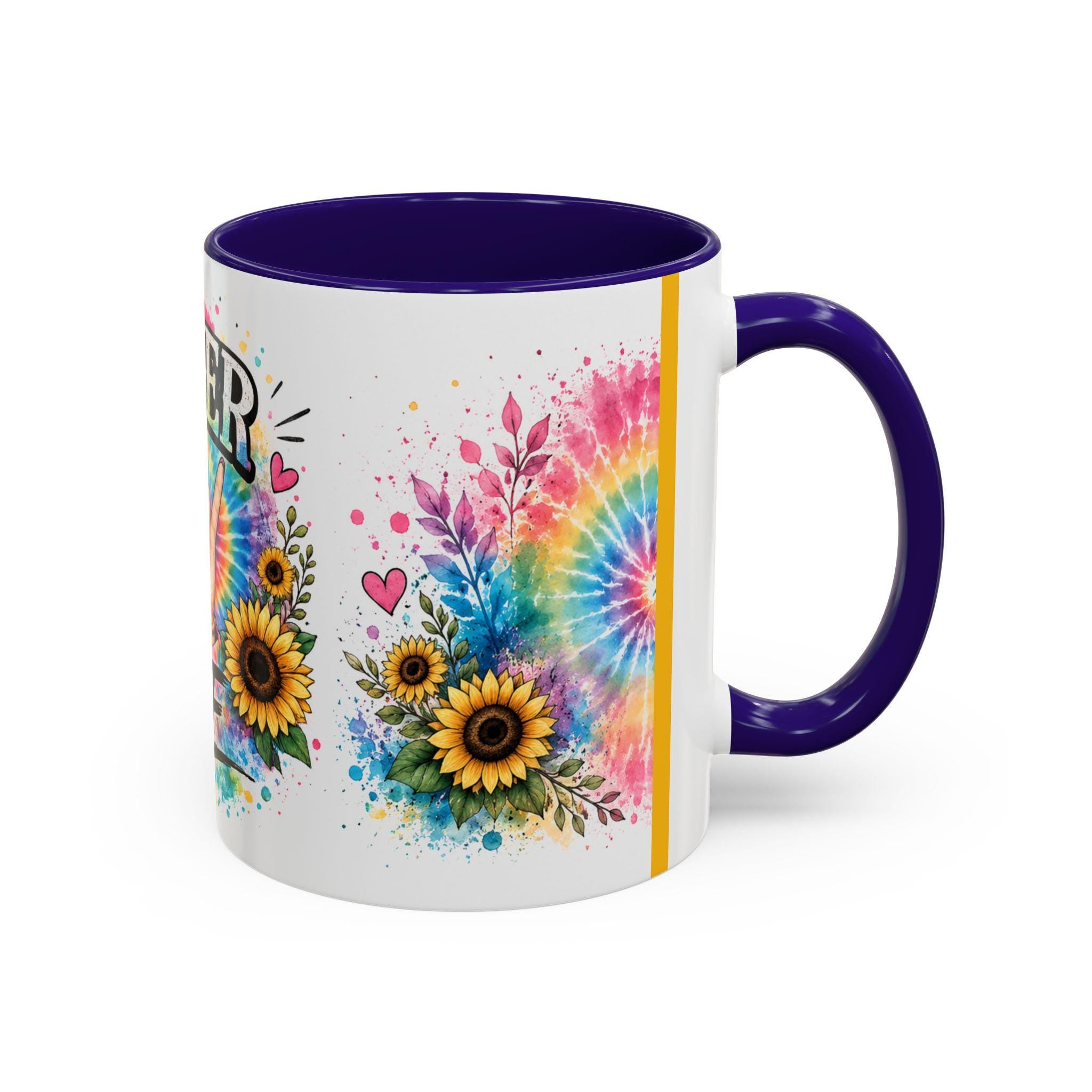 Sober AF mug | Tie Dye Sunflower Recovery Coffee Cup