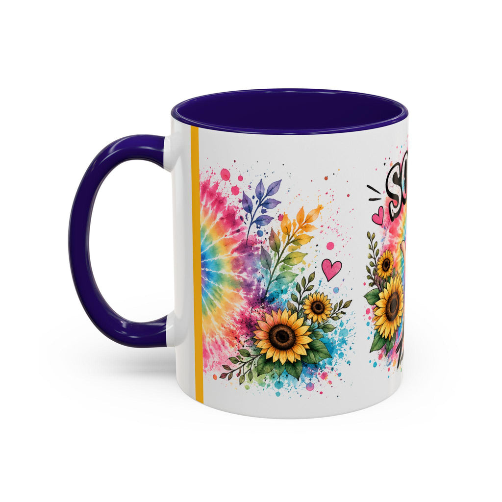 Sober AF mug | Tie Dye Sunflower Recovery Coffee Cup