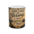 Inspirational Scripture Coffee Mug | Vintage Sepia Tone Blessings Message