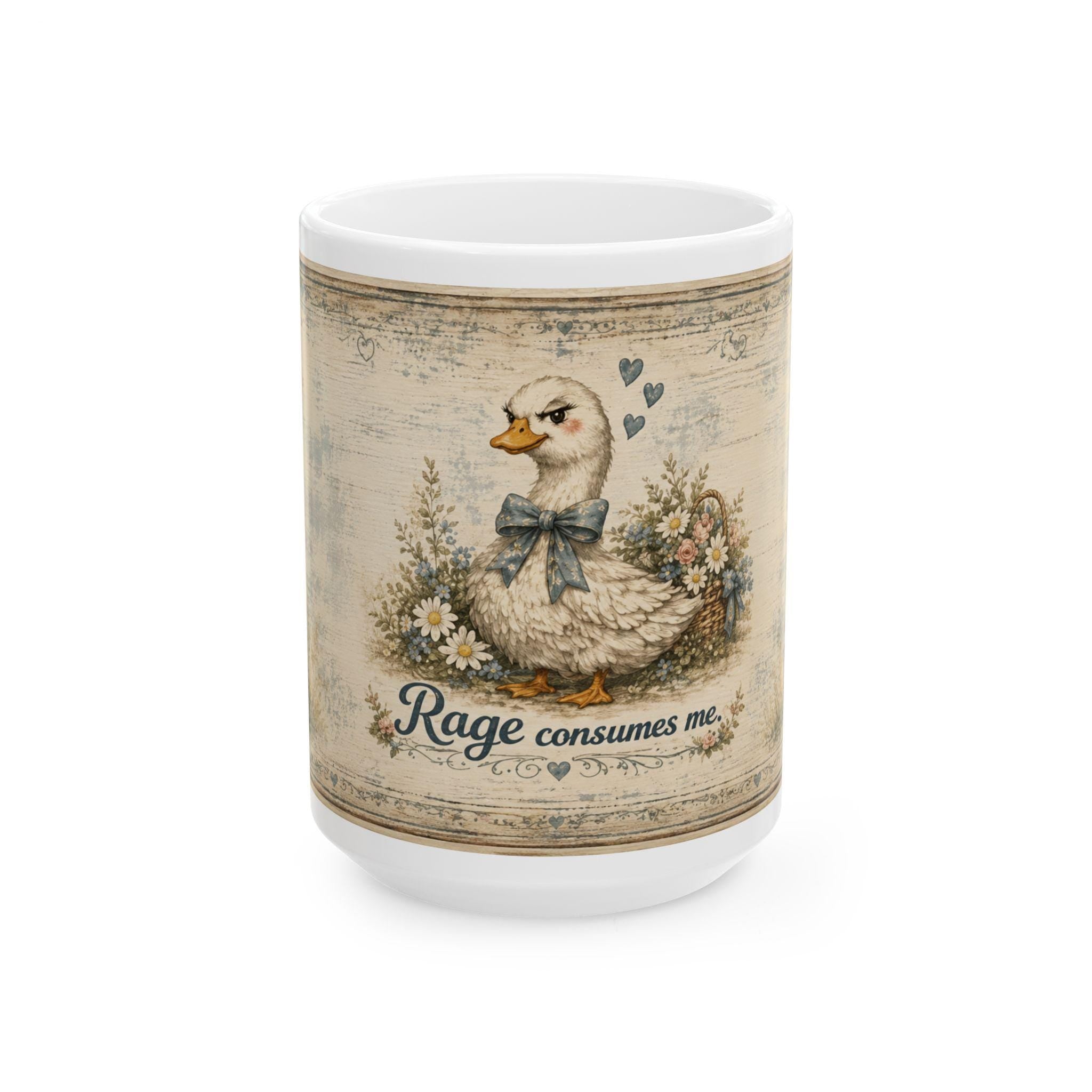 Angry Goose Illustration Mug | Rage Consumes Me Ceramic Mug