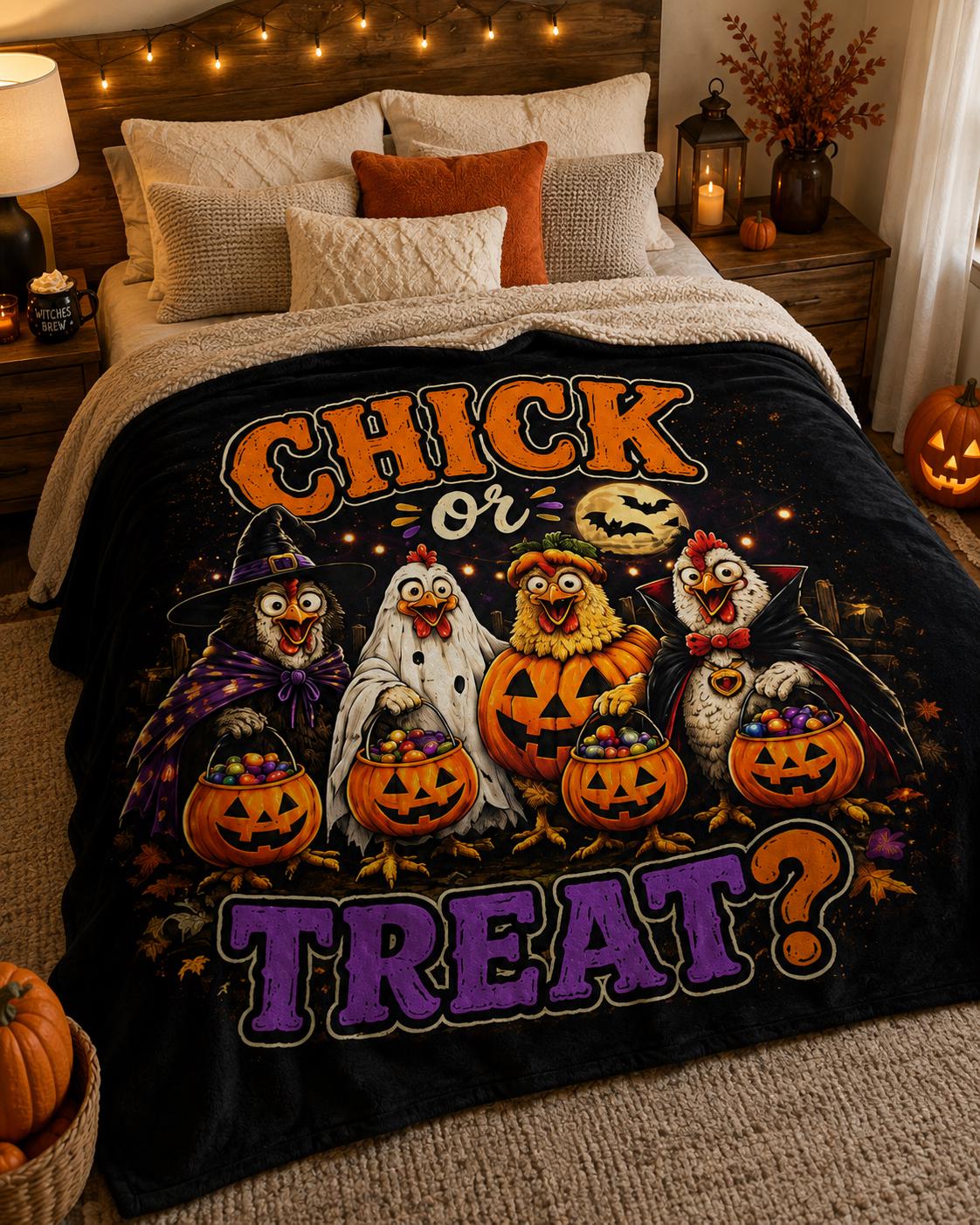 Chick or Treat? Chickens in Costumes Indoor Wall Tapestry | Halloween Decor
