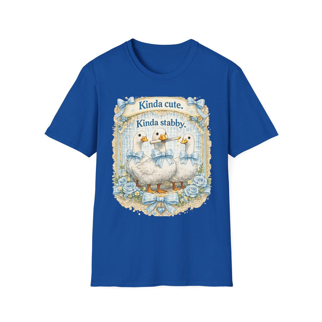 Kinda Stabby Geese T-Shirt – Whimsical Dark Humor Goose Illustration Tee