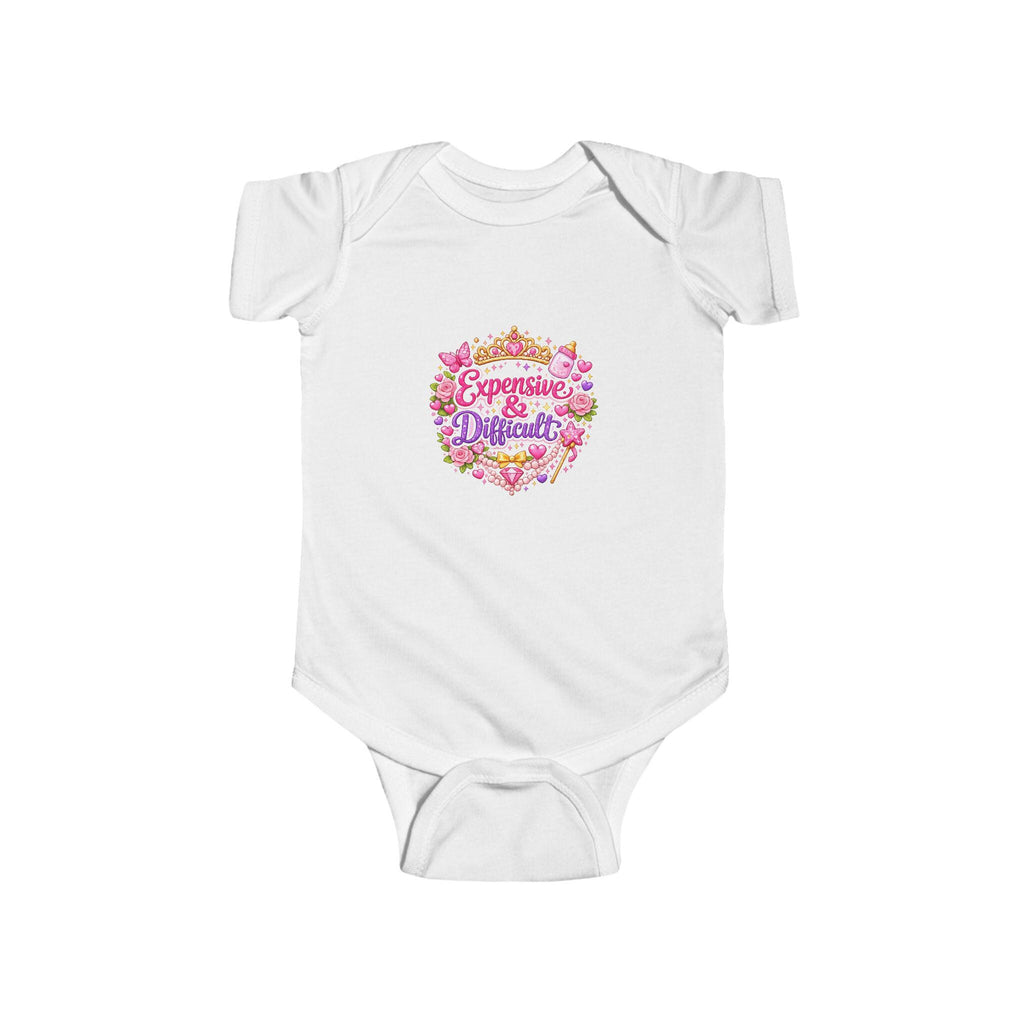 Infant Bodysuit, Floral Script Pink Roses, Baby Onesie