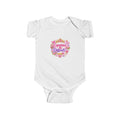 Infant Bodysuit, Floral Script Pink Roses, Baby Onesie