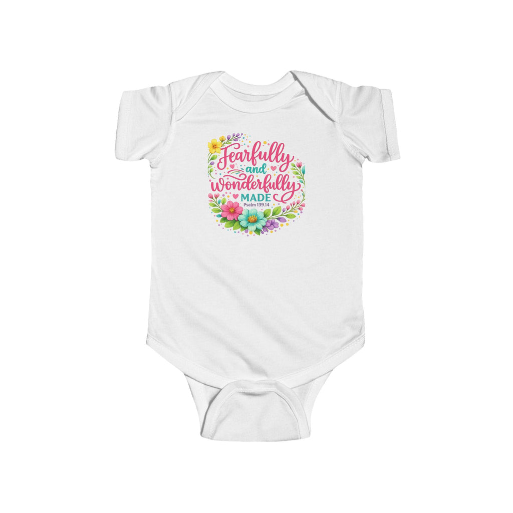 Fearfully and Wonderfully Made Bodysuit | Floral Baby Scripture Christian