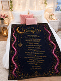 To My Daughter Poem Blanket | Velveteen Plush Throw, Moon and Heart Keepsake