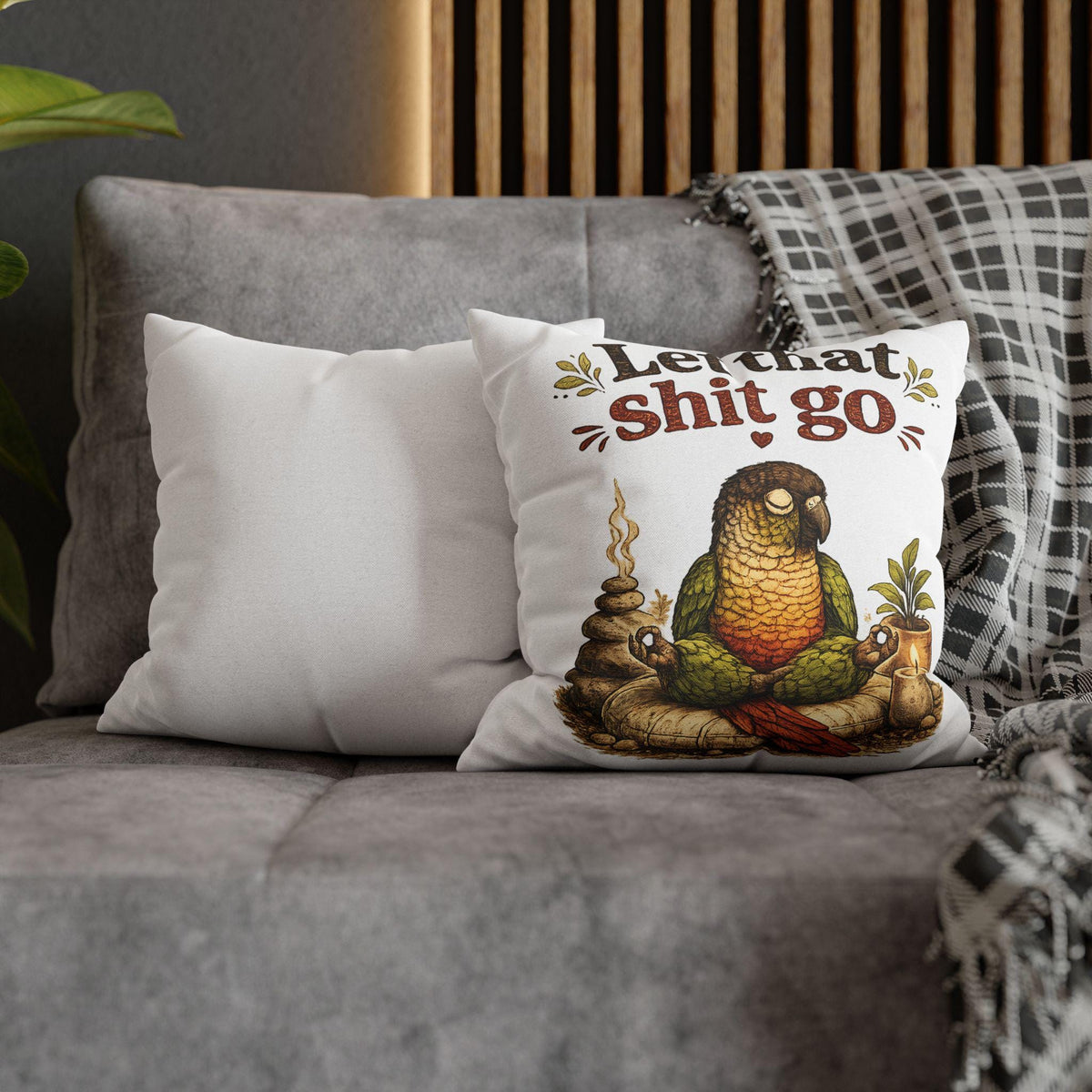 Let That Shit Go Parrot Pillowcase | Square Throw Pillow Cover