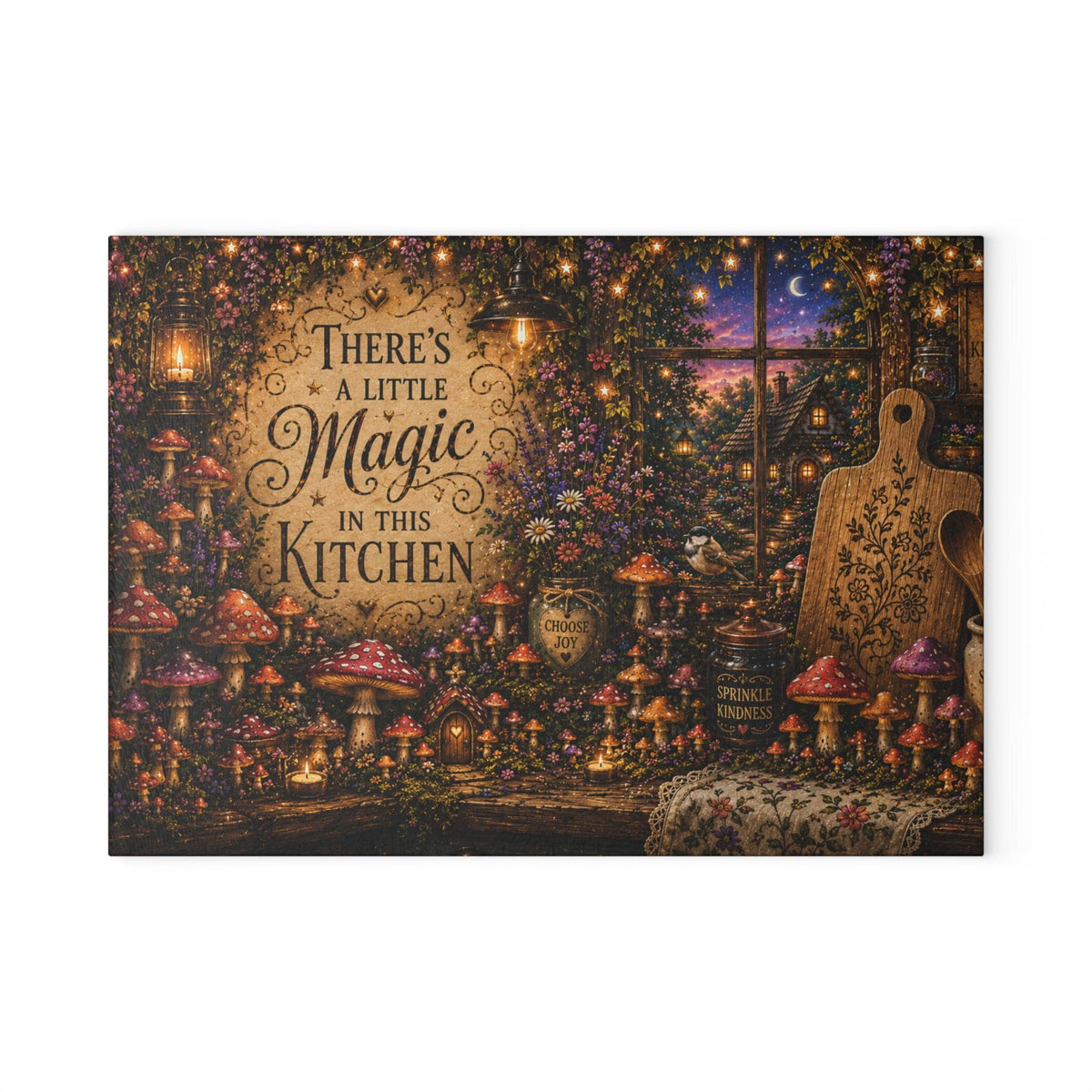 Theres a Little Magic in This Kitchen Glass Cutting Board | Fairy Tale Kitchen Decor