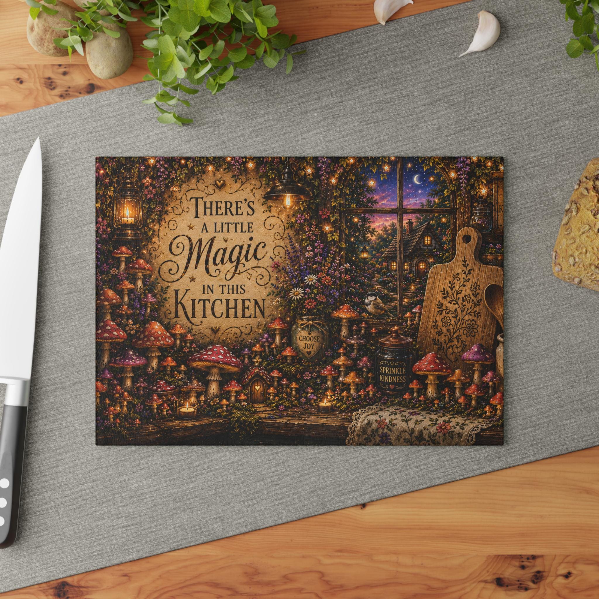 Theres a Little Magic in This Kitchen Glass Cutting Board | Fairy Tale Kitchen Decor