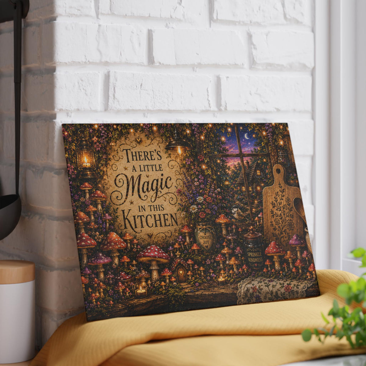 Theres a Little Magic in This Kitchen Glass Cutting Board | Fairy Tale Kitchen Decor