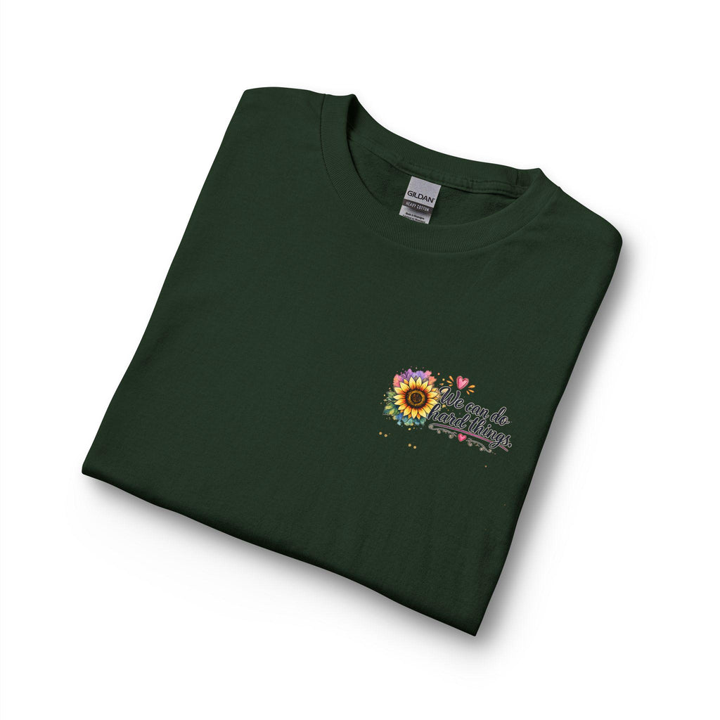 We Can Do Hard Things Sunflowers long sleeve shirt | Matthew 6:34 scripture tee