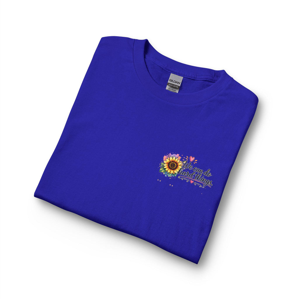 We Can Do Hard Things Sunflowers long sleeve shirt | Matthew 6:34 scripture tee