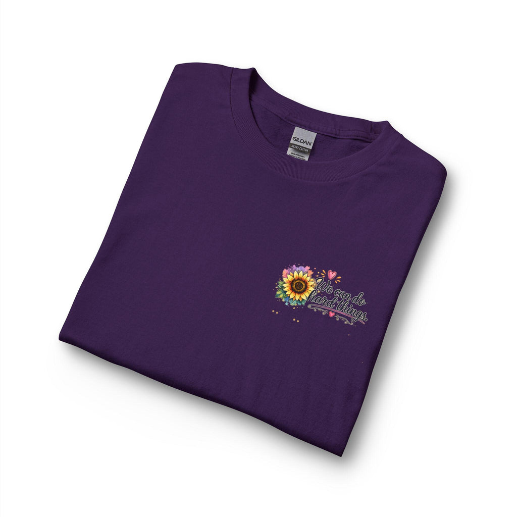 We Can Do Hard Things Sunflowers long sleeve shirt | Matthew 6:34 scripture tee