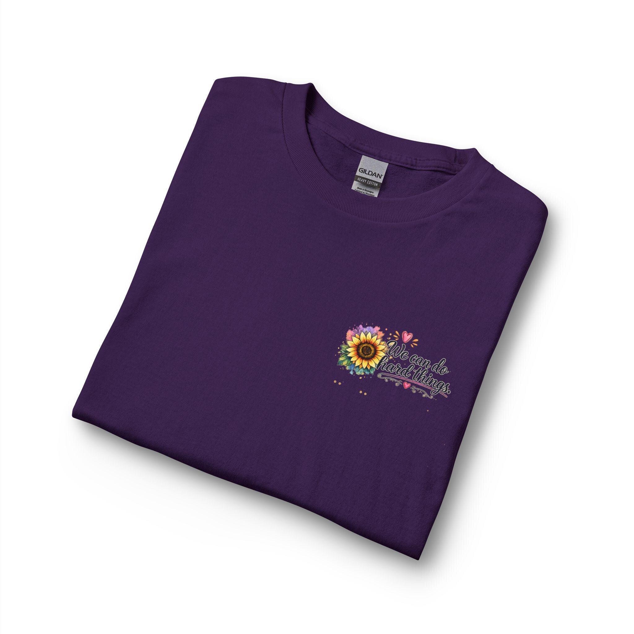 We Can Do Hard Things Sunflowers long sleeve shirt | Matthew 6:34 scripture tee