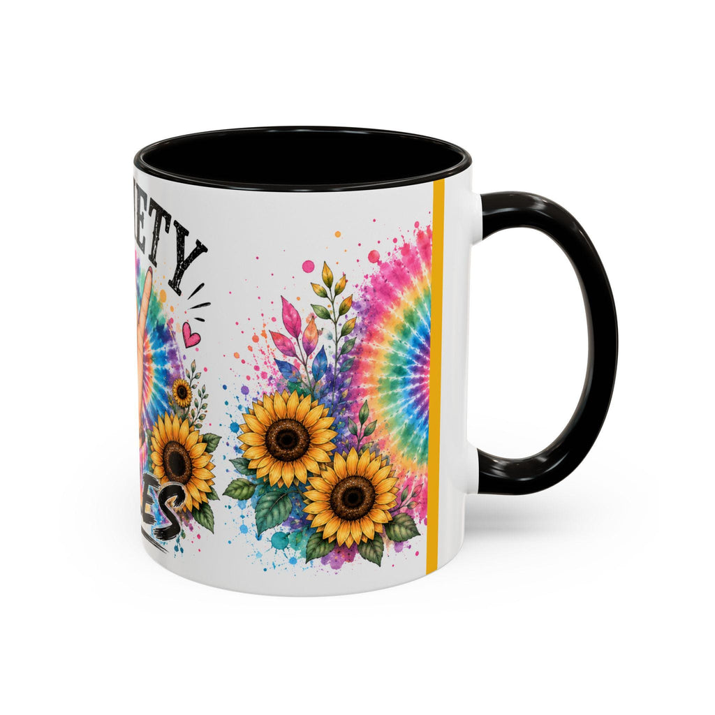 Sobriety Rules Mug | Tie Dye Sunflowers, Hand Sign Coffee Cup