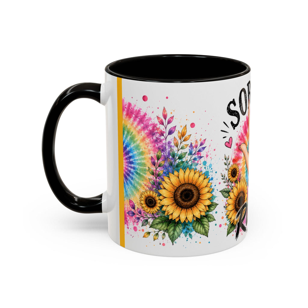 Sobriety Rules Mug | Tie Dye Sunflowers, Hand Sign Coffee Cup