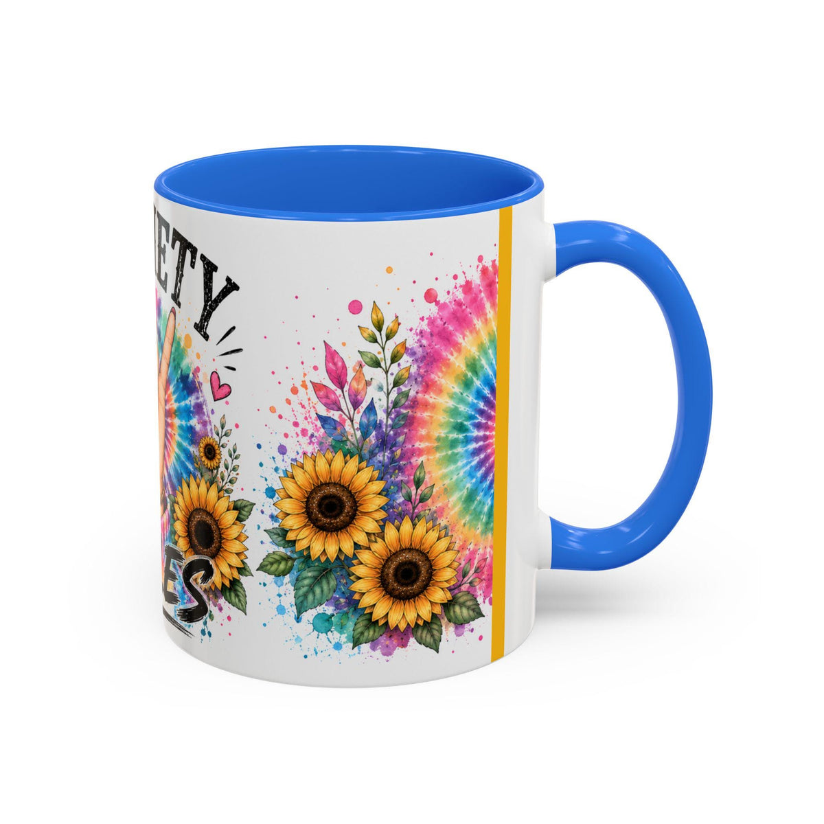Sobriety Rules Mug | Tie Dye Sunflowers, Hand Sign Coffee Cup