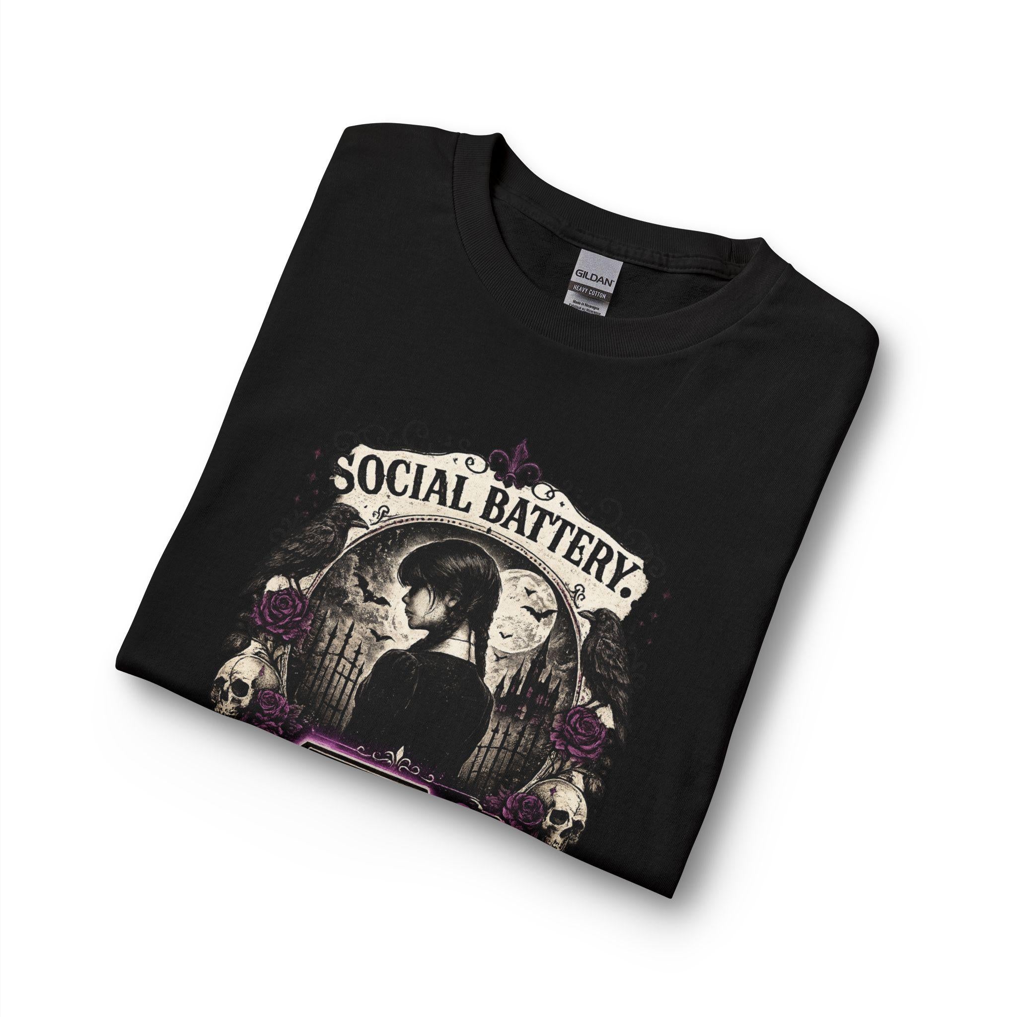 Social Battery Skull graphic Long Sleeve Shirt | Not Today, Not Any Day