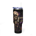 Hydrate Dont Diedrate Raccoon 40oz Tumbler | Halloween Moon, Candles