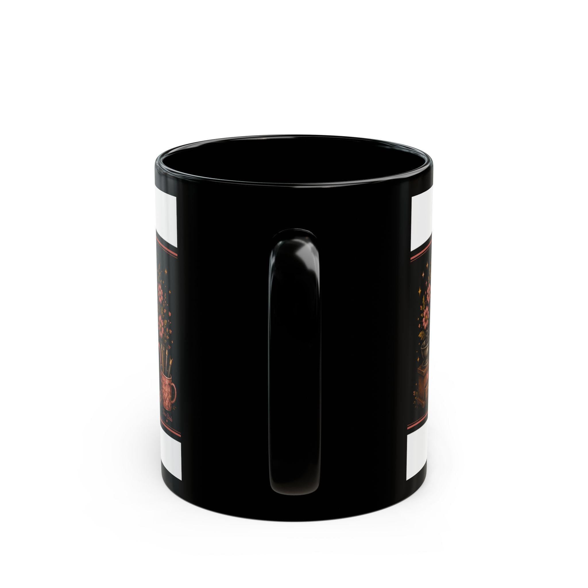 Grumpy Duck with Coffee mug | Shhh Let the Caffeine Kick First black mug