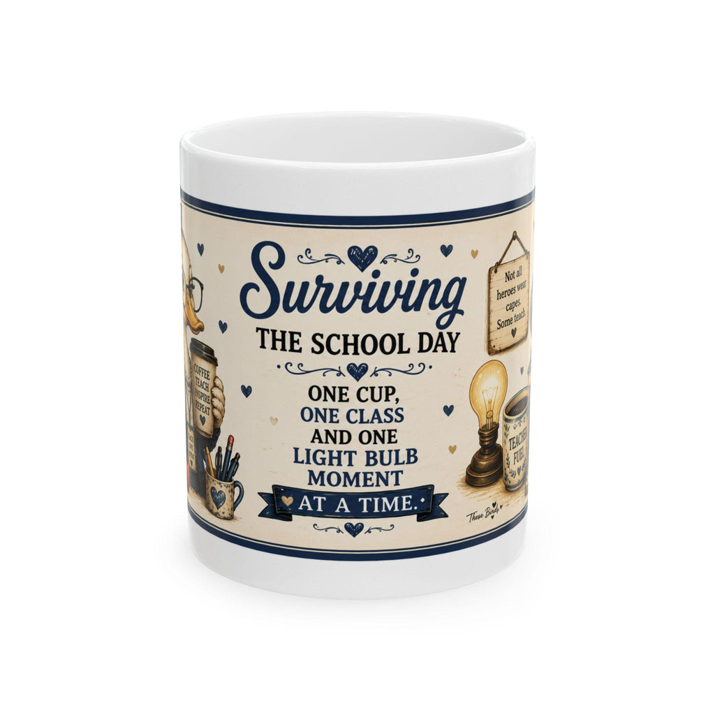Surviving the School Day Duck Teacher Mug | Ceramic Coffee Cup