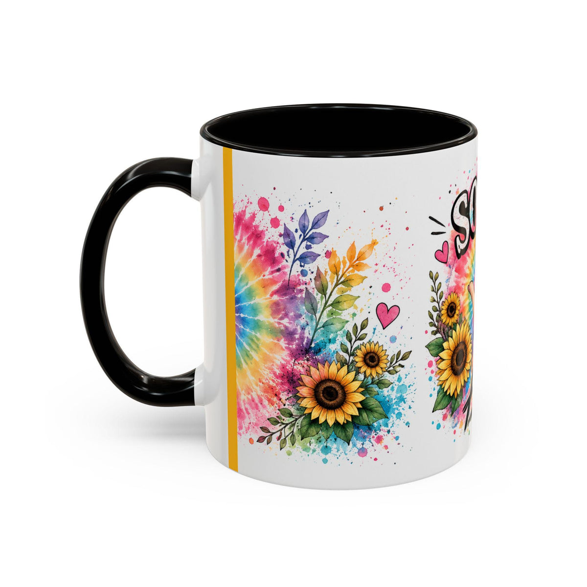 Sober AF mug | Tie Dye Sunflower Recovery Coffee Cup
