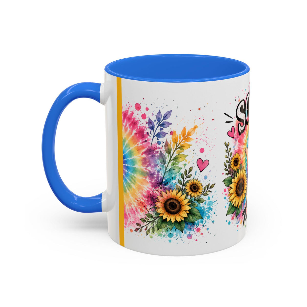 Sober AF mug | Tie Dye Sunflower Recovery Coffee Cup