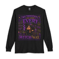 My Thoughts Are Going Every Witch Way Long Sleeve Shirt | Halloween Witch Illustration