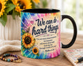 We Can Do Hard Things mug | sunflower tie-dye scripture coffee cup