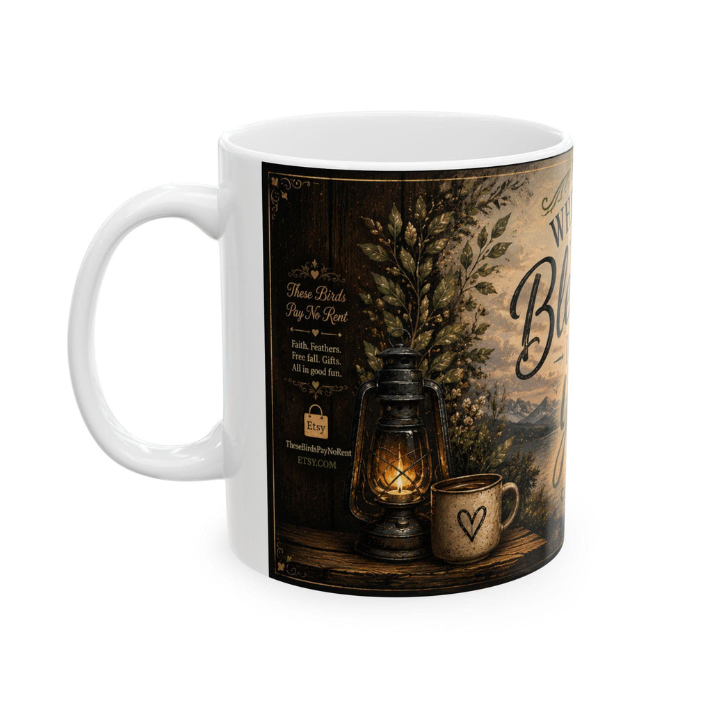 Inspirational Scripture Coffee Mug | Vintage Sepia Tone Blessings Message